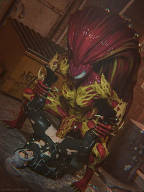 Black cat and futa scream (piroguh) 