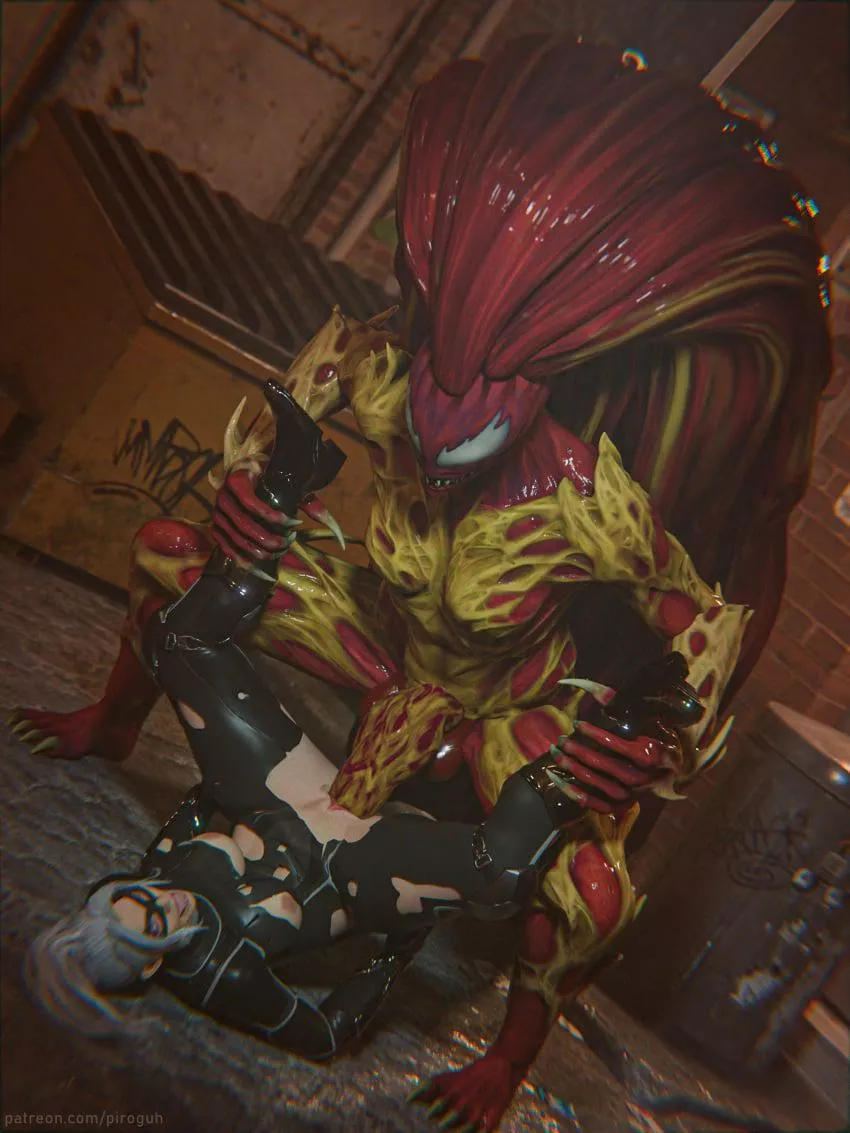 Black cat and futa scream (piroguh) 