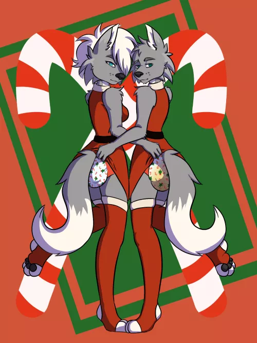 Christmas Padded Puppies Commission (_MetadoN_)