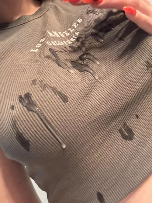 Decorated all my clothes with fresh cum