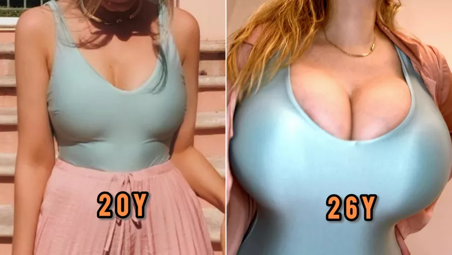 Double expansion: my boobs and the same swimsuit, now stretched to its limit lol