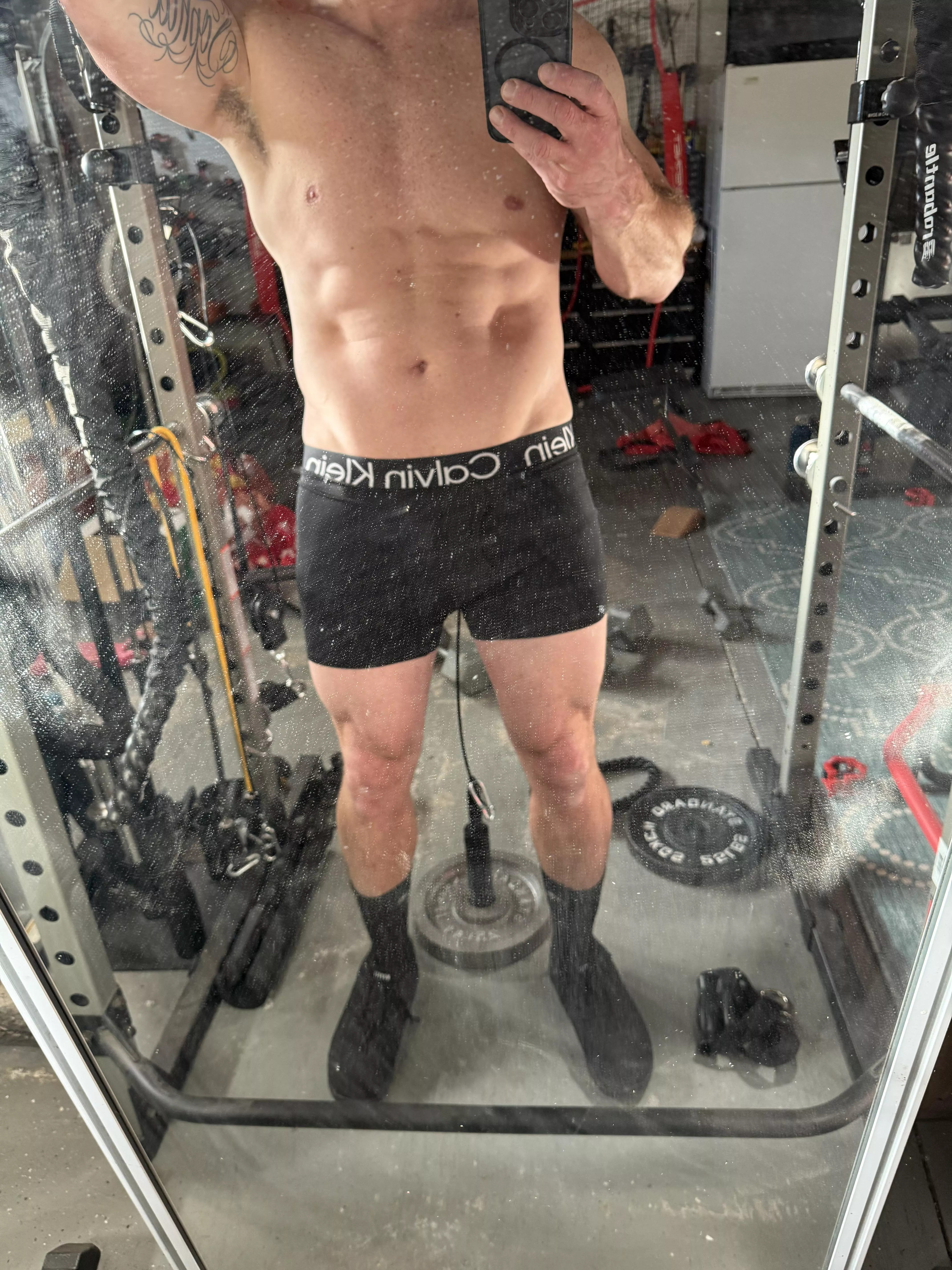 Garage workout about to go down 