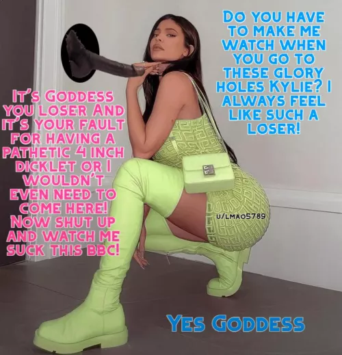 Goddess Kylie forces you to watch her suck BBC at the glory hole every time! 