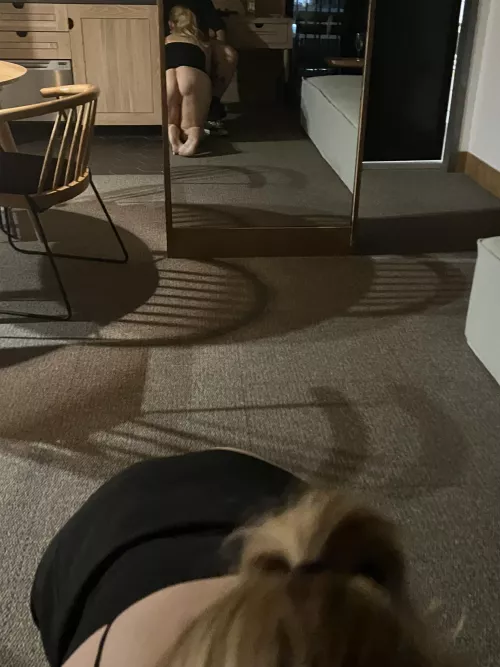 Got sent this pic of my Wife sucking cock while I was in hotel lobby 