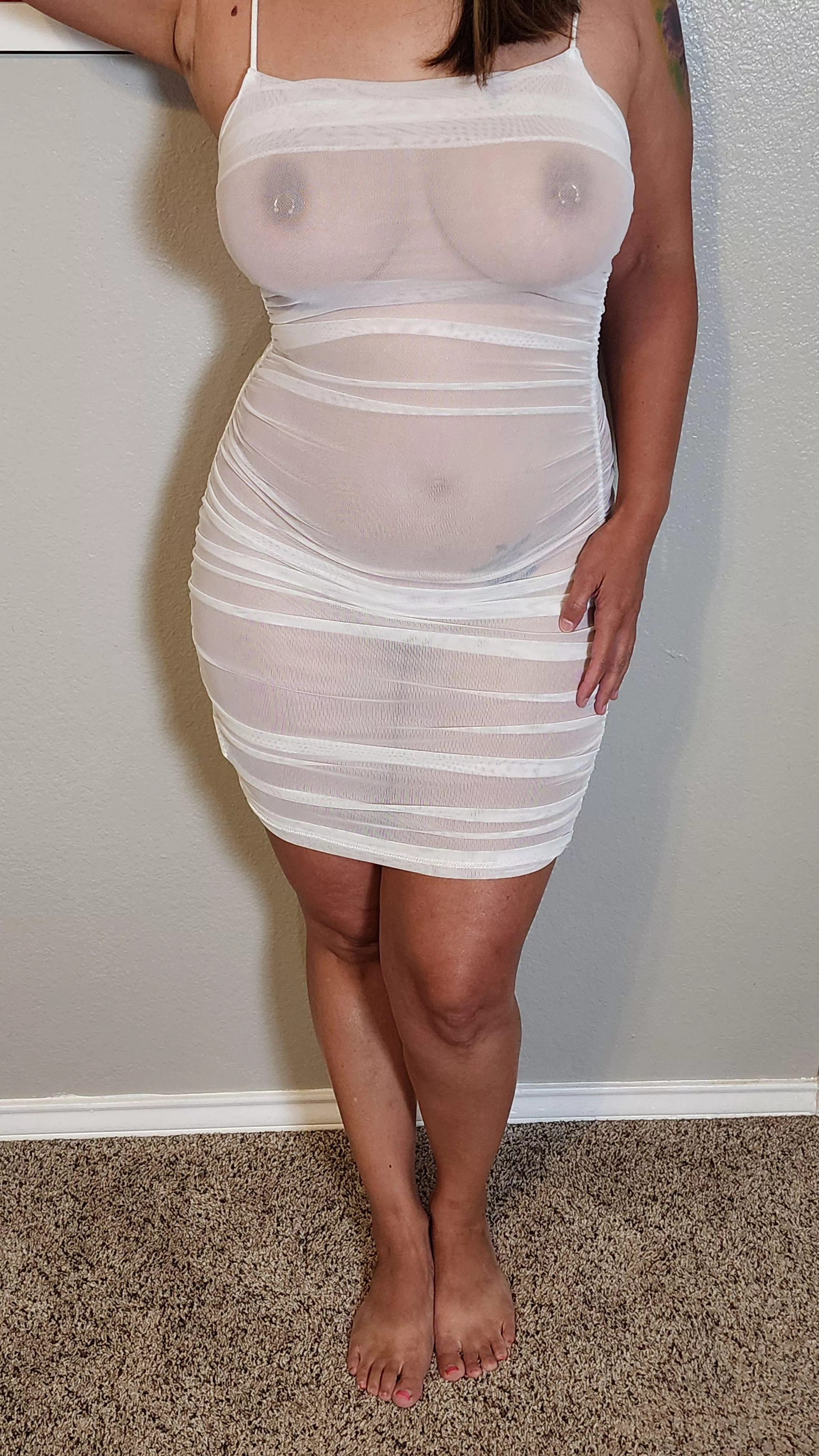 I hope you don�t mind my dress being a little see through