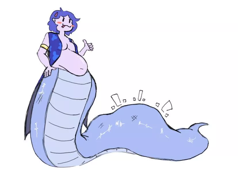 {Image} my lamia OC testing her new appetite~ (art by me)