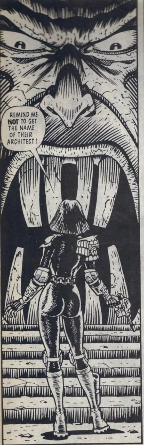Judge Anderson critiques some architecture [Best of 2000AD #60] (Repost)