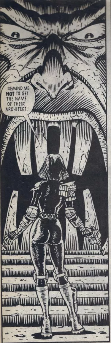 Judge Anderson critiques some architecture [Best of 2000AD #60] (Repost)
