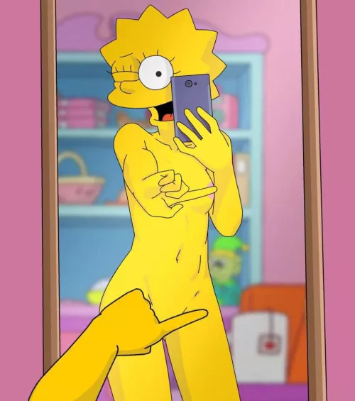 Lisa posing in the mirror