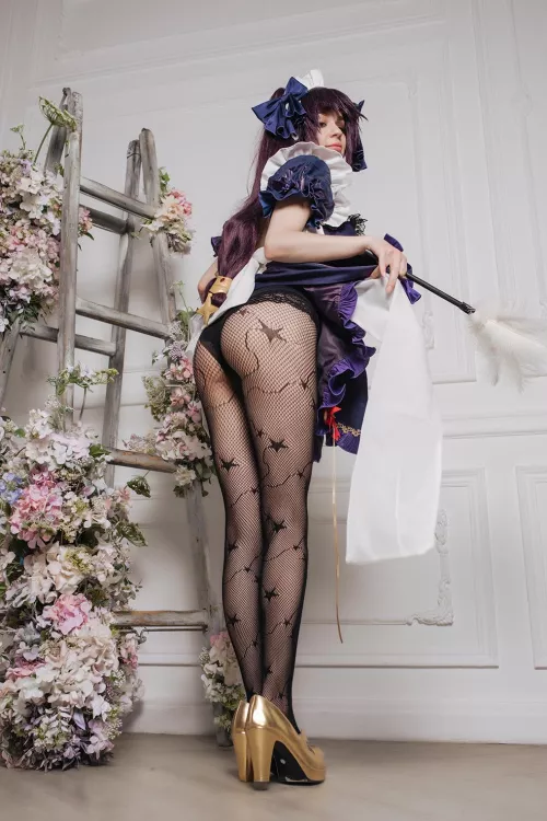 Meido Mona want to help you with cleaning (Kanra_cosplay)
