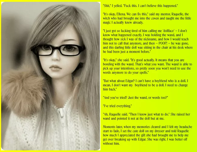 New Caption! But What About Edgar? #m2f #magicaltransformation #dollification #stuck #m2ftransformation #caption #amberhuntwrites #gendertransformation #inanimatetransformation #dolltf #m2fcaption 