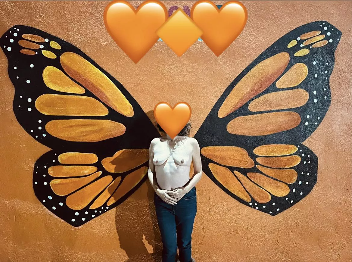 Quickly got topless for this public mural 