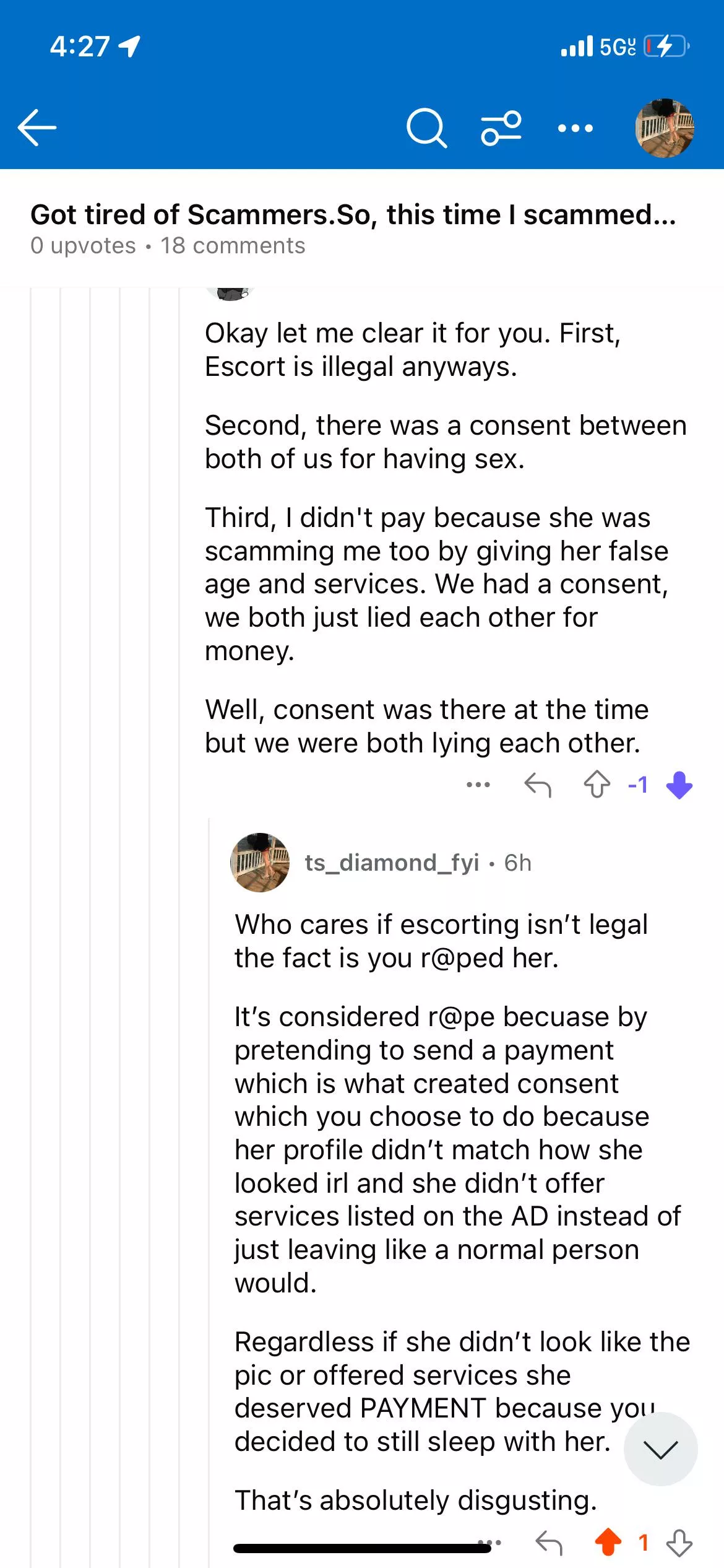 Ran off without paying