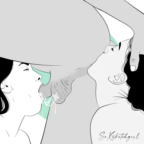 Rimjob and blowjob (by Sexsketchgirl)