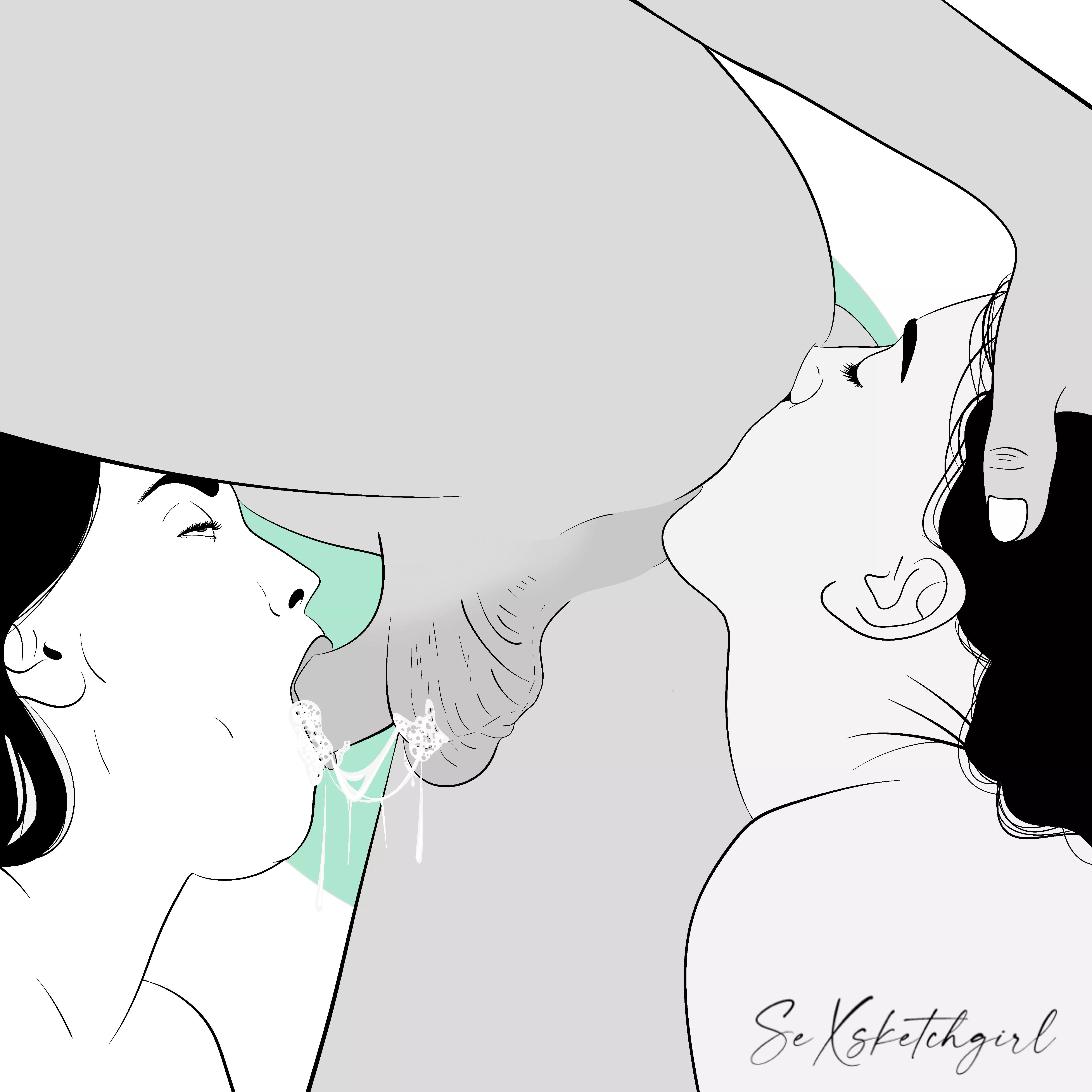 Rimjob and blowjob (by Sexsketchgirl)