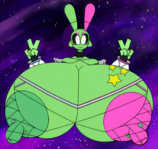 Sploot showing off their new outfit! Modeling a busty alien to drum up sales was a great idea ;3 (Collaborated with another editor and I couldn't be happier with how they did. Original edit by me, Clothing, accessories, and posing by u/Silly-Basil991!) 