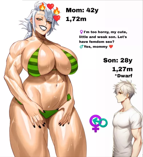 Strong mommy is very horny