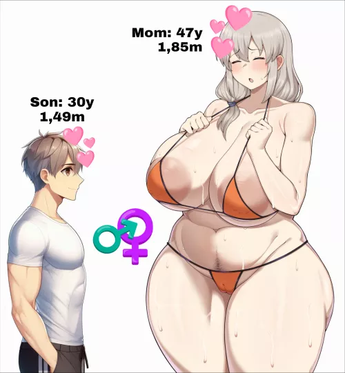 Tall busty mom and short son make the best kind of incestuous couple