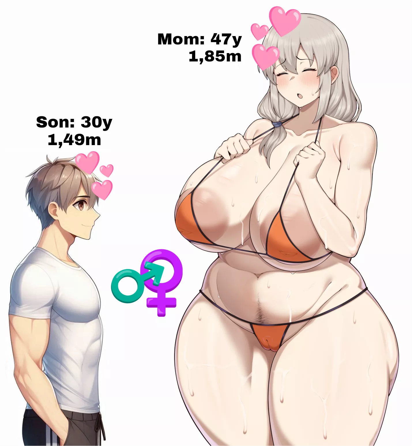 Tall busty mom and short son make the best kind of incestuous couple
