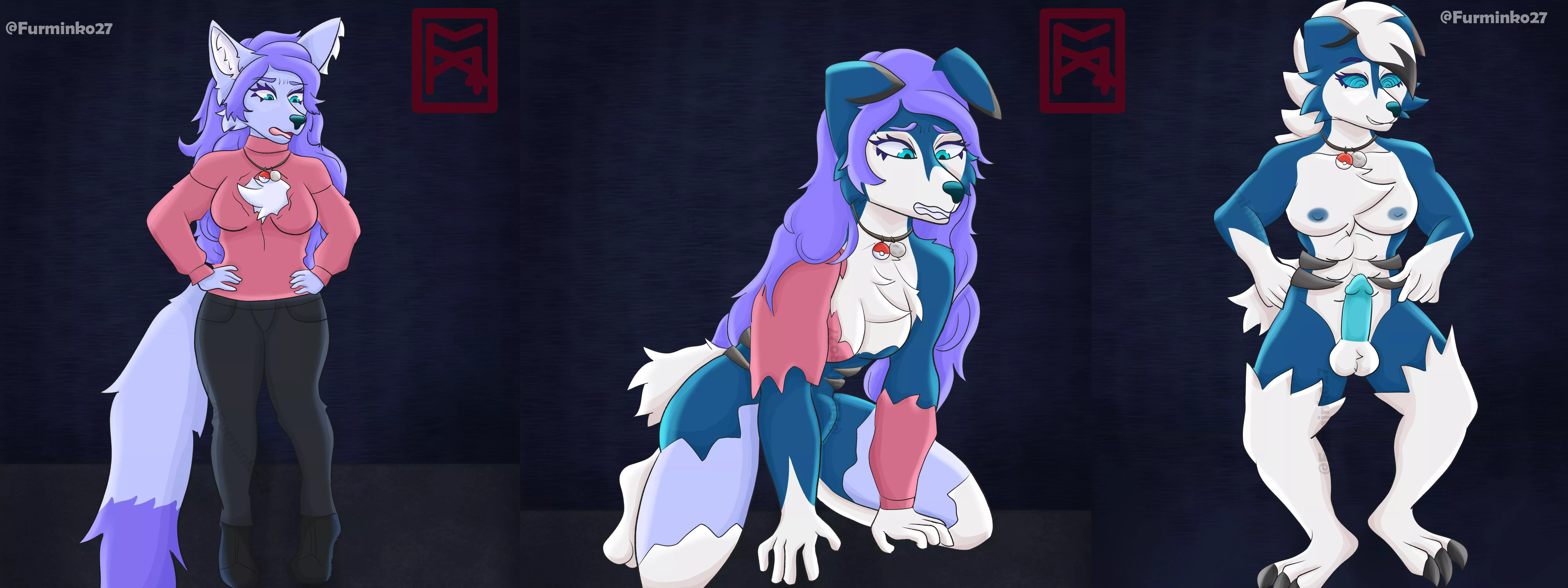 TRANSFORMATION SEQUENCE FOX TO LYCANROC - Art by me  @Furminko27-