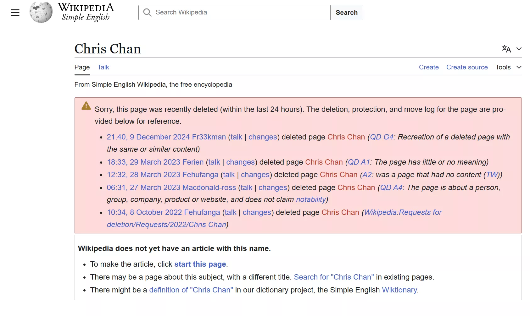 Welp, the simple English wikipedia page got the axe.