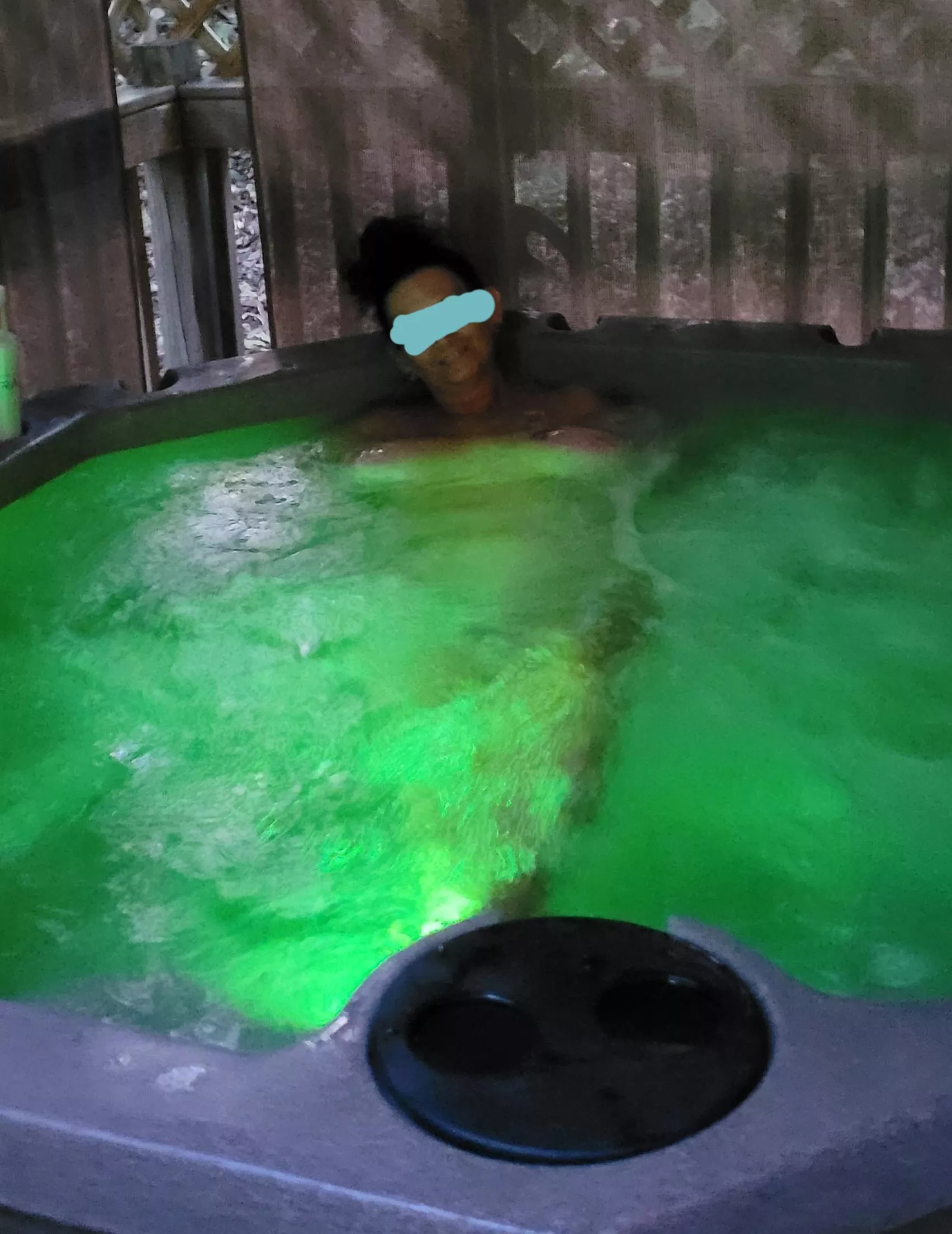 #1 hot tub rule... no clothes allowed!