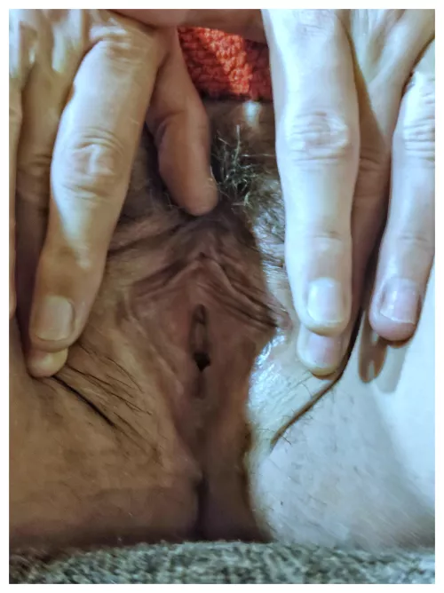 A 50+ woman's pussy. I wonder how many litres of semen there have been in my lifetime.