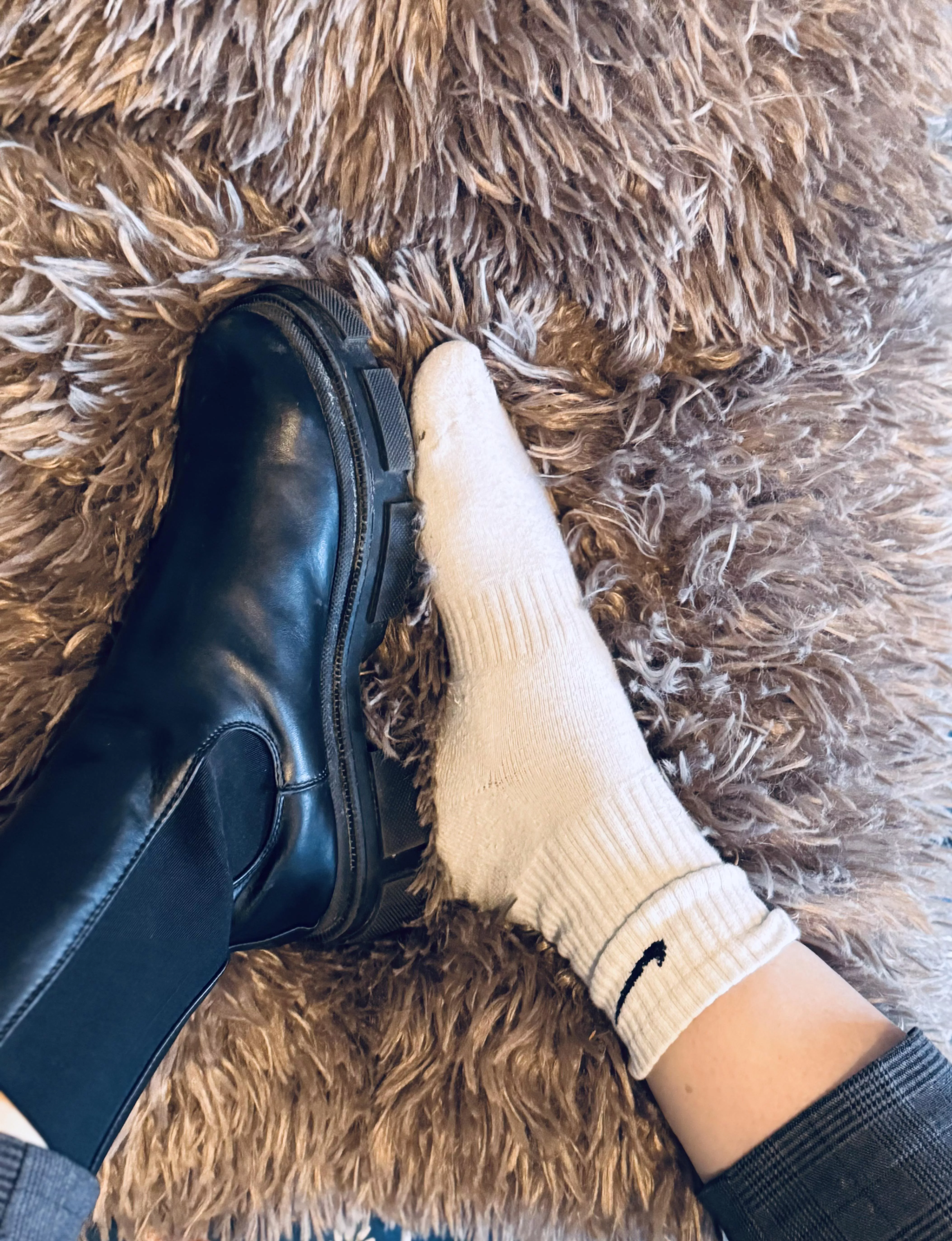 Chunky boots and Nike Socks 