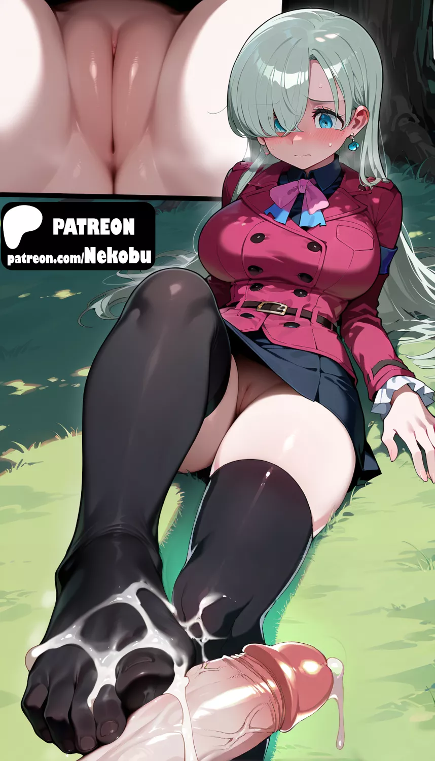 First footjob for pretty Elizabeth