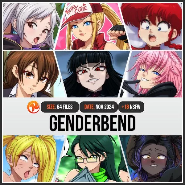 Genderbend pack available now for Supporters on Fanbox and Subscribestar 