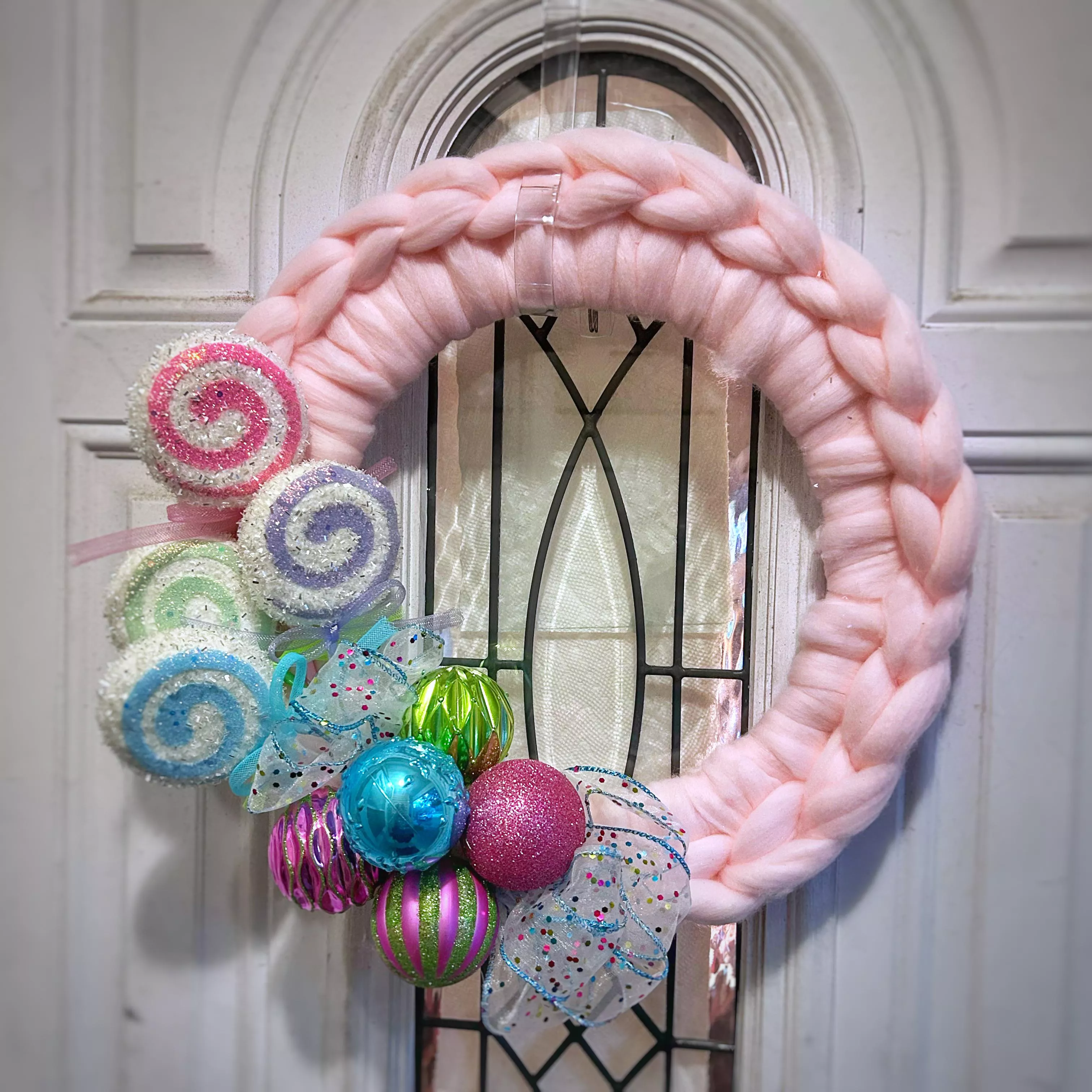 I was so excited about my pink tree that I made a pink wreath!