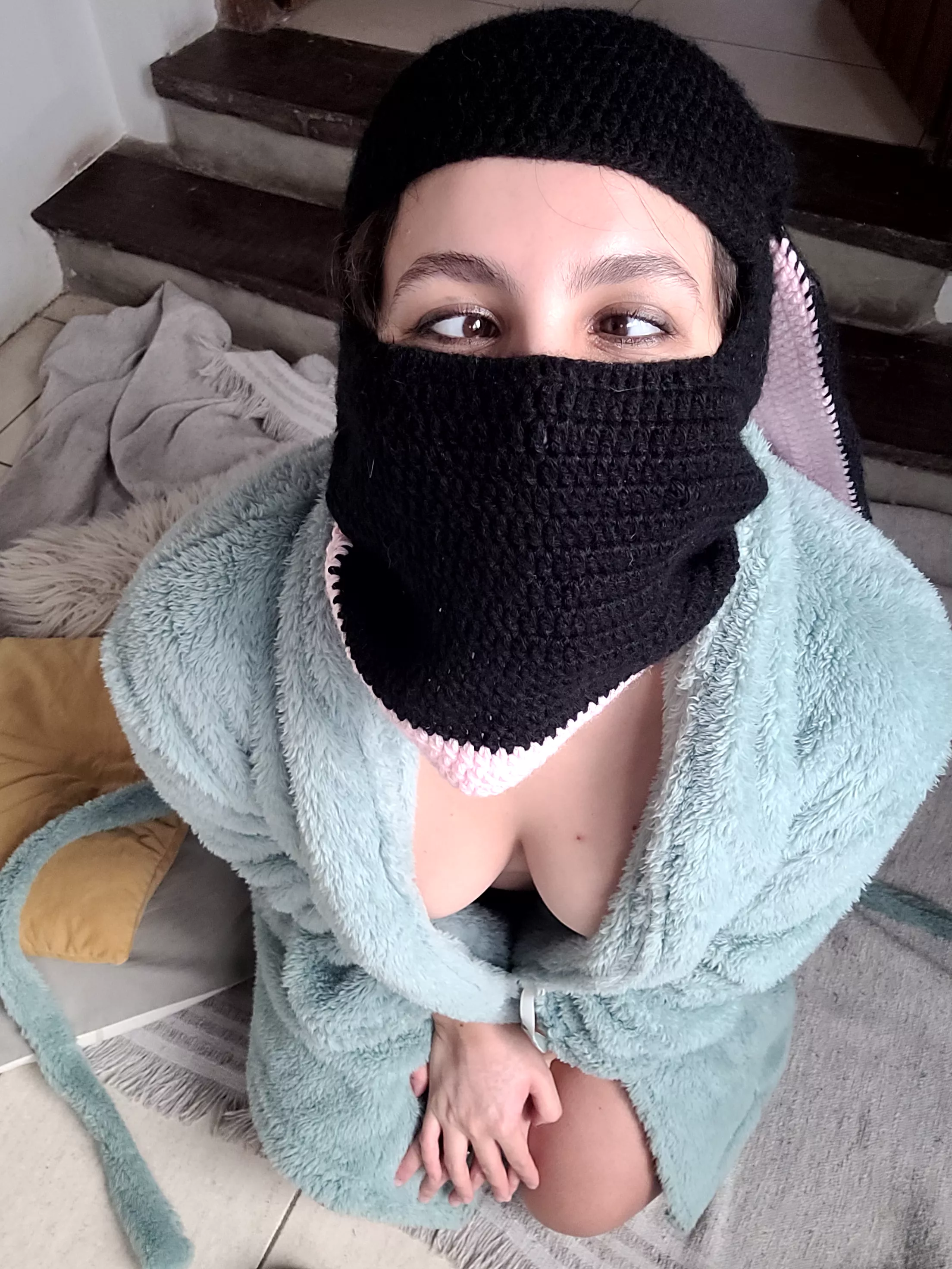 I'm a little shy, I won't take off my robe here.