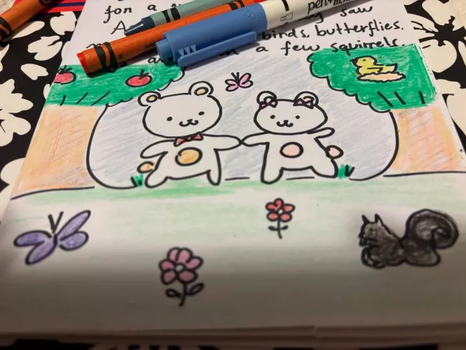 I'm making Daddy a storybook for Xmas (it's about us 🐻)