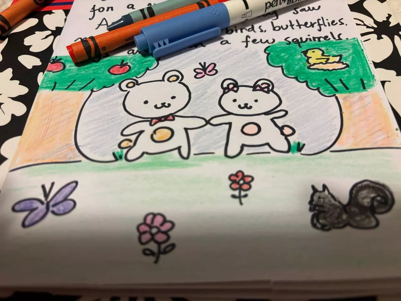 I'm making Daddy a storybook for Xmas (it's about us 🐻)