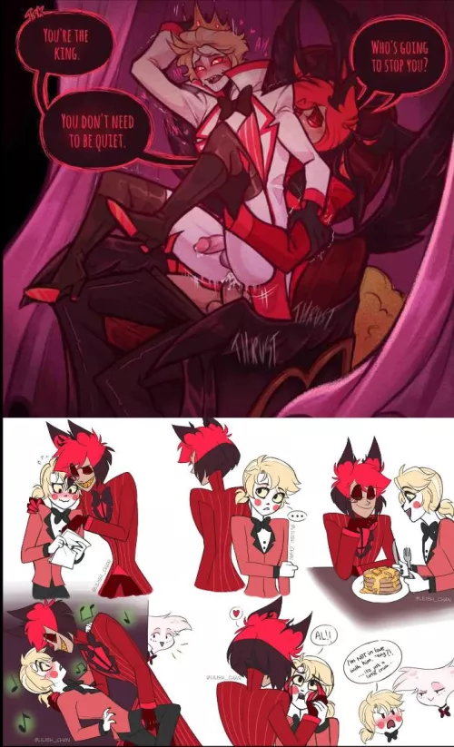 [M4M/Fb/Cb] {T4B} (Dis.cord preferred) Alastor x one of the Morningstar men. I'm looking to do a Alastor x Lucifer erp, or a Alastor x r63 Charlie erp with anyone interested. I'd be Alastor, you'd be Lucifer, or Charlie. I have plot ideas for both. My