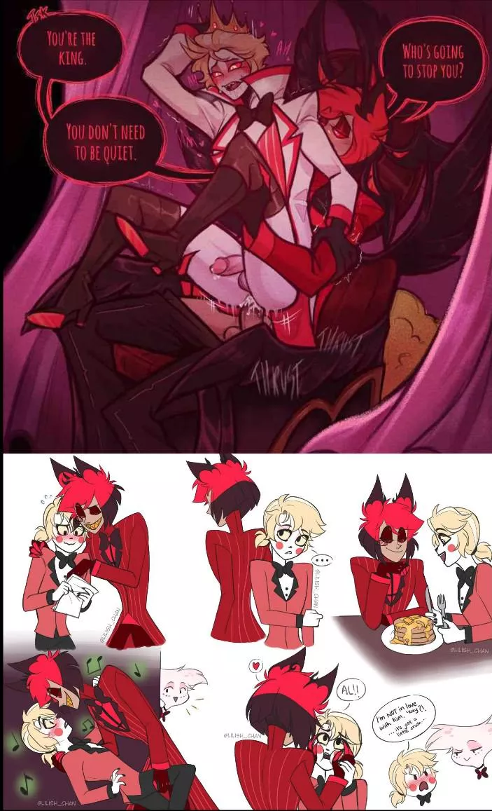 [M4M/Fb/Cb] {T4B} (Dis.cord preferred) Alastor x one of the Morningstar men. I'm looking to do a Alastor x Lucifer erp, or a Alastor x r63 Charlie erp with anyone interested. I'd be Alastor, you'd be Lucifer, or Charlie. I have plot ideas for both. My