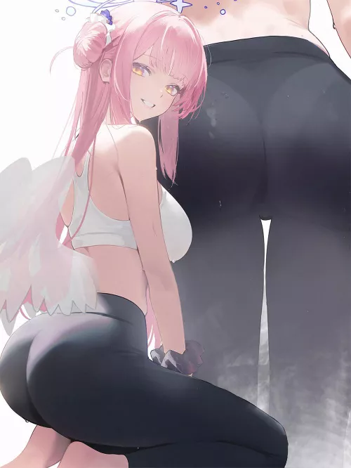 Mika in yoga pants (DriveShot) [Blue Archive]