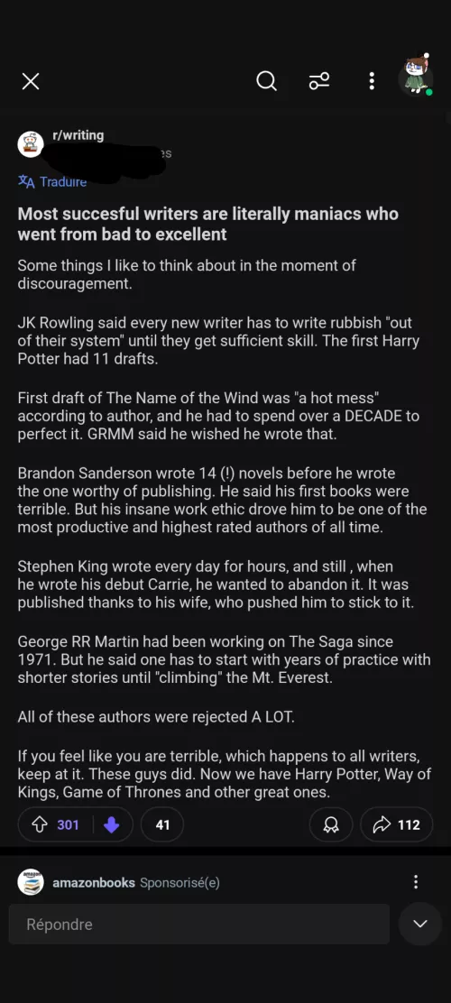 Most successful writers are literally maniacs who went from bad to dreadful