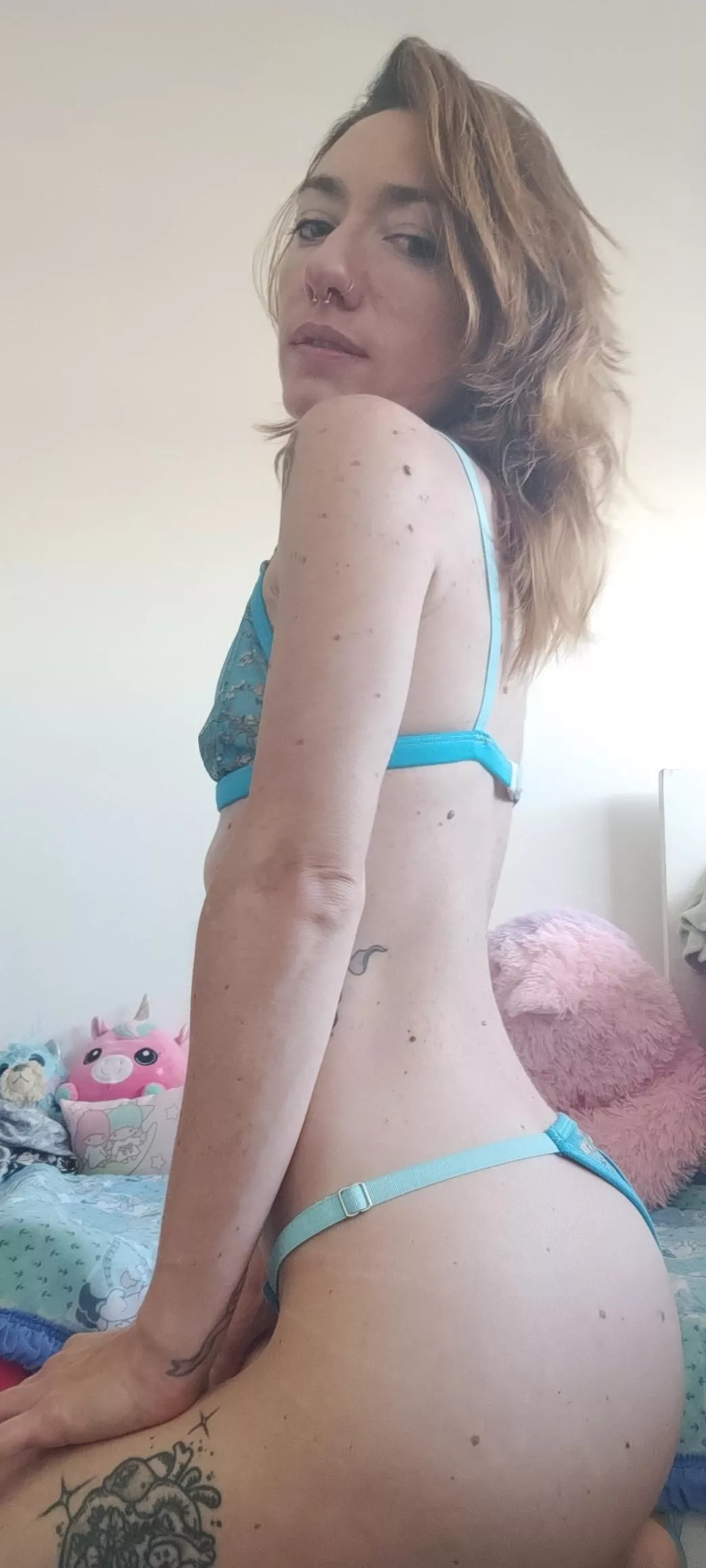 my left side and her freckles