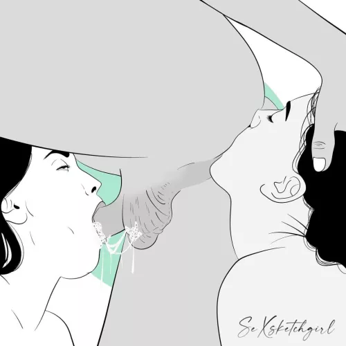 Rimjob and blowjob (by Sexsketchgirl)