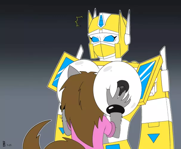 Splendid convoy edit of BlakeyNSFW's Optimus tits