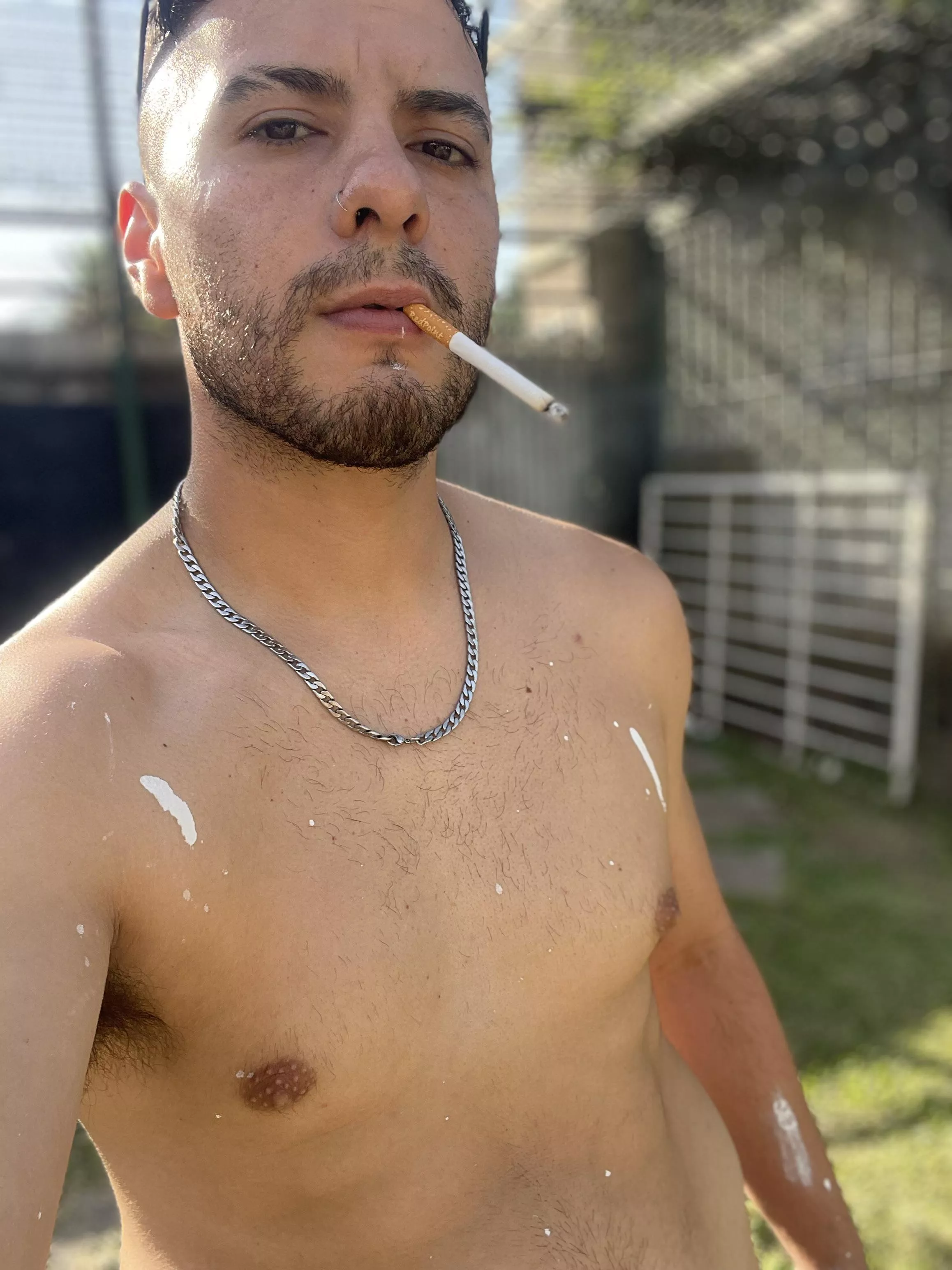 sweated and painted. nothing like a nice cigarette after a little work at home