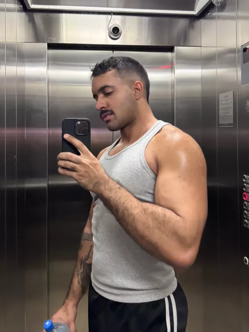 Sweaty after workout 