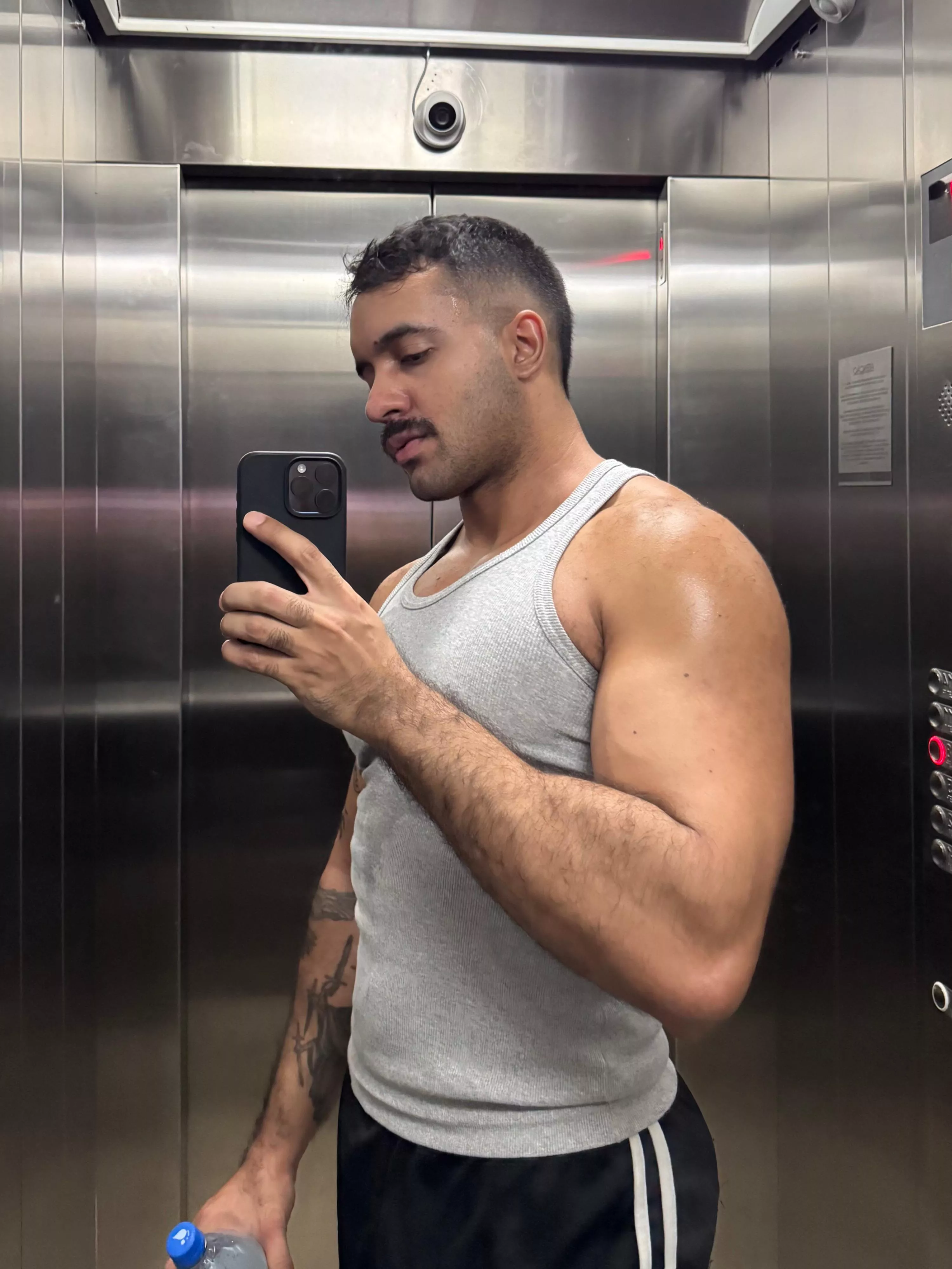 Sweaty after workout 