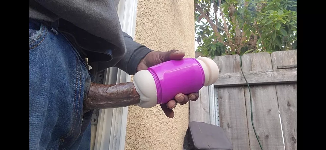 Talking to the neighbor with a straight face. 