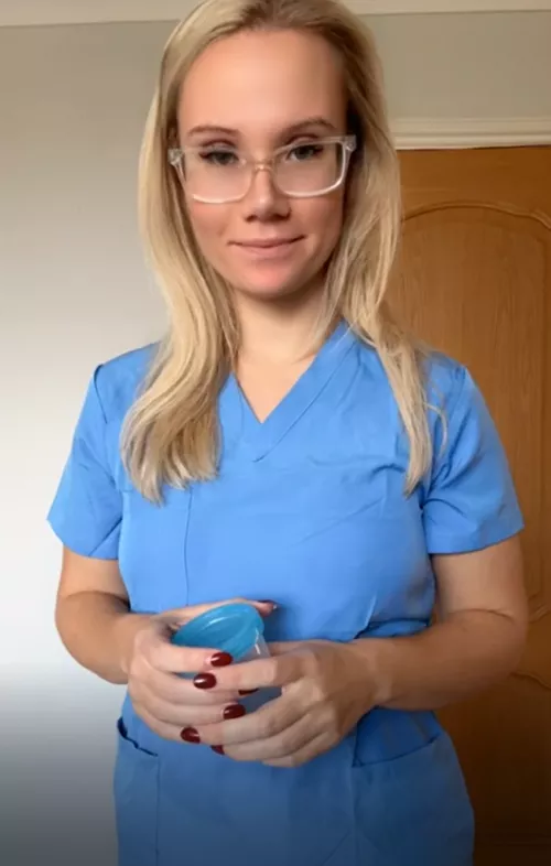 these scrubs are for work, but they’ve got a little extra sexy twist