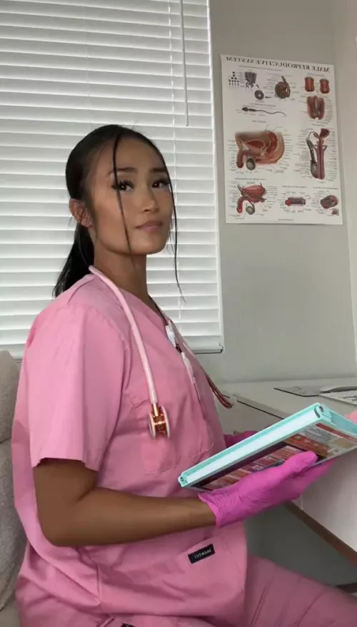 This pretty nurse wants to cure your horniness