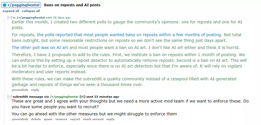 AI content and reposts within 1 month are now banned.