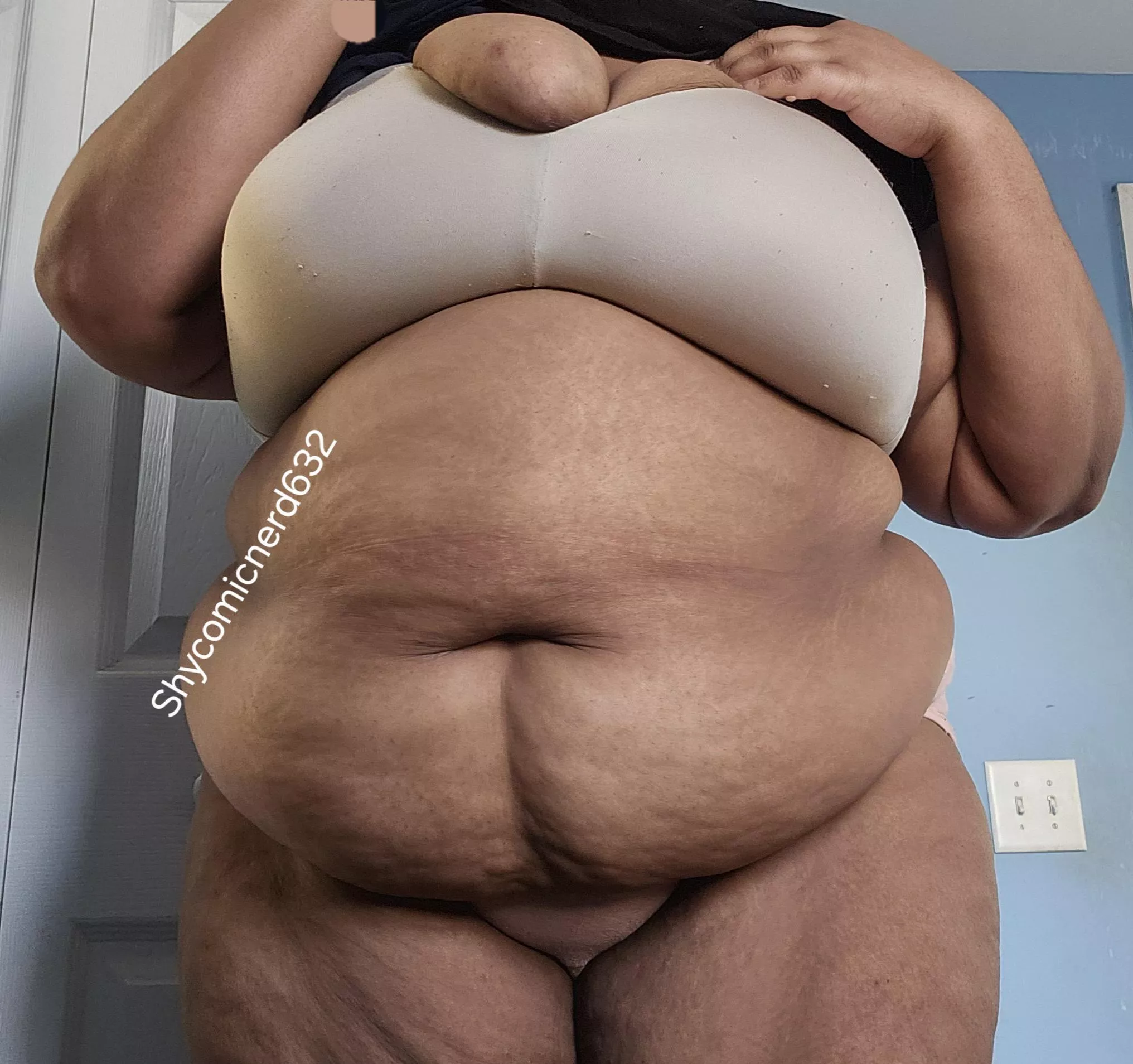 Big belly and I'm spilling out of my bra