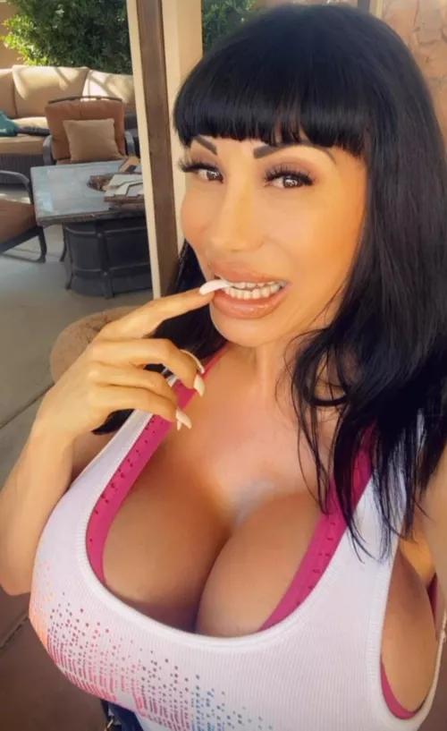 Gigantic bimbo jugs made to wrap around cock